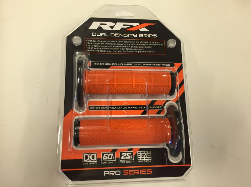 RFX Race rubber grips, black/orange