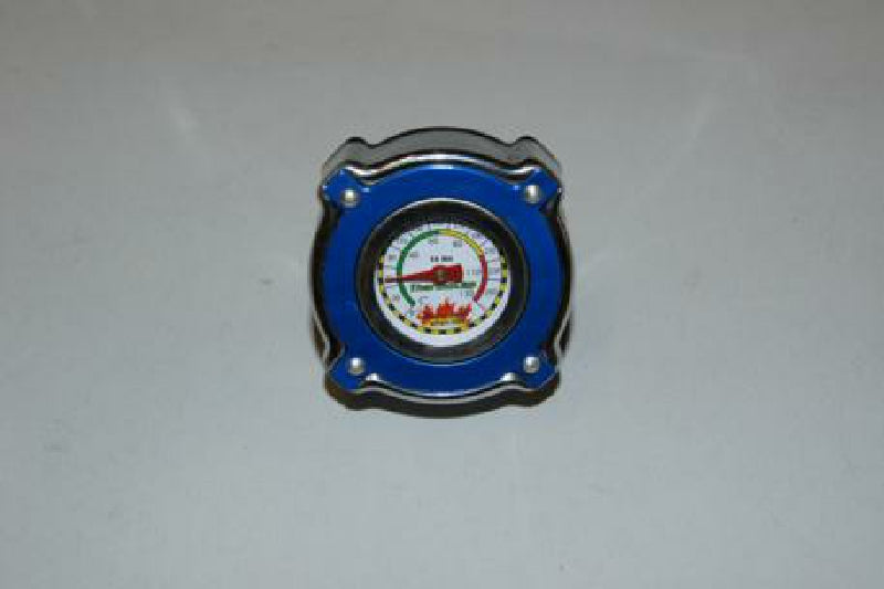 Temperature gauge/radiator cap, blue