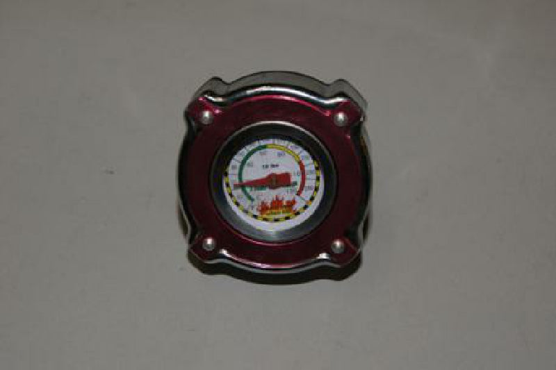 Temperature gauge/radiator cap, red
